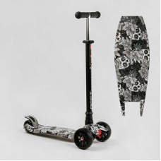 Самокат триколісний MAXI S - 12208 (1) “Best Scooter”, кермо знімне, колеса PU зі світлом, переднє 130х25 мм, задні здвоєні 80х45 мм, в коробці