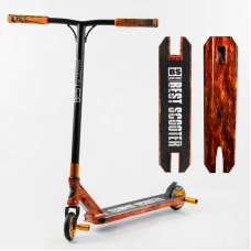 Самокат трюковий Best Scooter BS-77225 (4) HIC-система, ПЕГИ, алюмінієвий диск та дека з ПРИНТОМ, колеса PU, d = 110мм, ширина керма - 60 см, в коробці