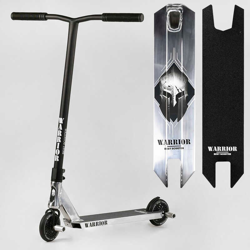 Самокат трюковий Т-30401 Best Scooter (4) “Warrior“, HIC-система, ПЕГИ, алюмінієвий диск та дека, колеса PU, d=120 мм, ширина керма 58 см