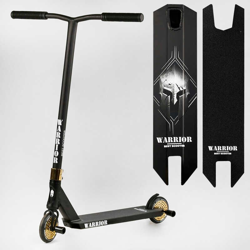 Самокат трюковий Т-50615 Best Scooter (4) “Warrior“, HIC-система, ПЕГИ, алюмінієвий диск та дека, колеса PU, d=120 мм, ширина керма 58 см
