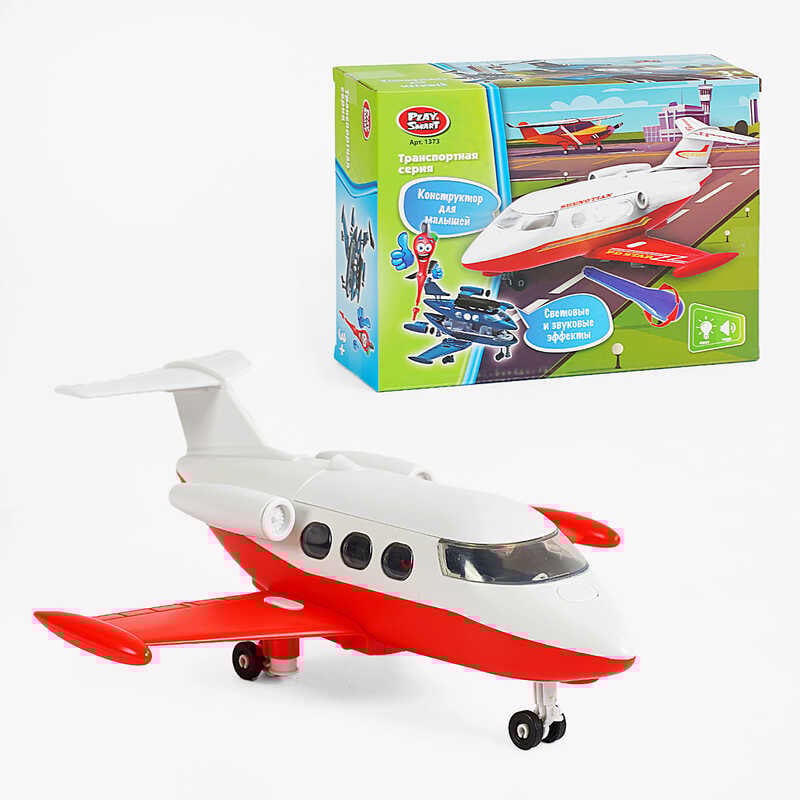 Літак-конструктор 1373  (72) Play Smart, пакування рос. мовою, світлові та звукові ефекти, в коробці