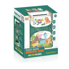 Сейф 8697 A (36) “Динозаври“, звук, підсвічування, мелодії, відбиток пальця, іграшкові гроші, лямки, рюкзак, в коробці