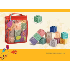 Сенсорні кубики 9988 Е (60) 12 штук, геометричні фігури, математичні знаки, в сумці