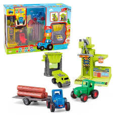 Синій трактор 22326 (24/2) інерція, 2 трактори, підіймач, рухомі деталі, в коробці