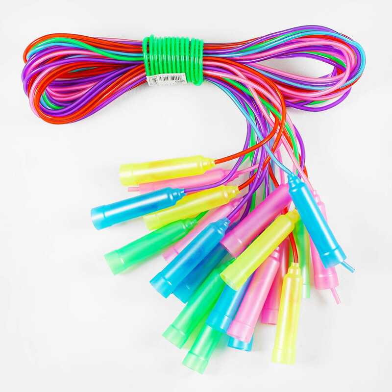 Скакалка С 34146 (60) З БЛИСКІТКАМИ /ЦІНА ЗА ЗВ“ЯЗКУ/ 10шт у зв“язці, довжина 250см, товщина 4,5 мм