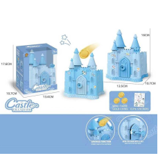 Скарбничка ZH 998-64 (120/2) “Замок“, зачиняється на ключик, 3 монетки, наліпки, в коробці