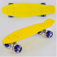 Скейт Пенні борд 1010 (8) Best Board, ЖОВТИЙ, дошка = 55см, колеса PU зі світлом, діаметр 6 см