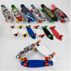 Скейт Пенні борд S 00164 Best Board (6) 6 видів, колеса PU, d = 6 см, світяться