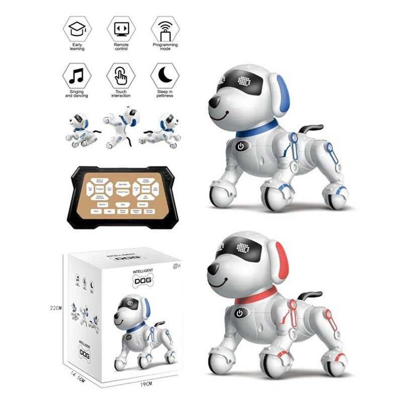 Собака на радіокеруванні Y 878 (24) 2 кольори, сенсорна ділянка, танцює, виконує команди, пульт керування, озвучення англійською мовою, розказує казки, співає пісеньки, в коробці