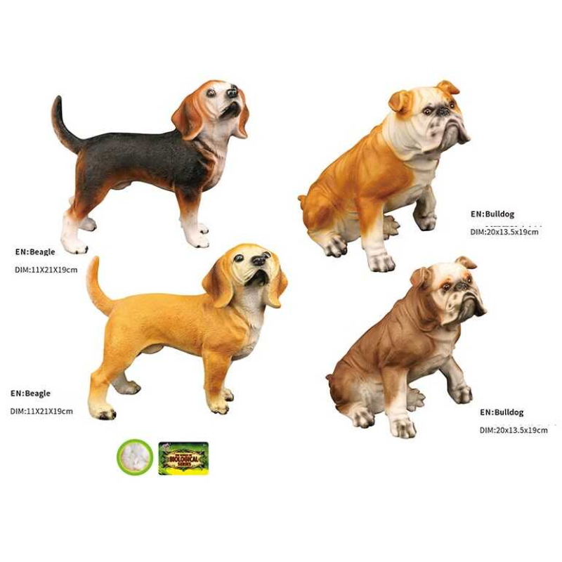 Собачка Q 9899-751 (48/2) “Бігль та Бульдог”, 4 види, гумовий з м“яким наповнювачем, в пакеті