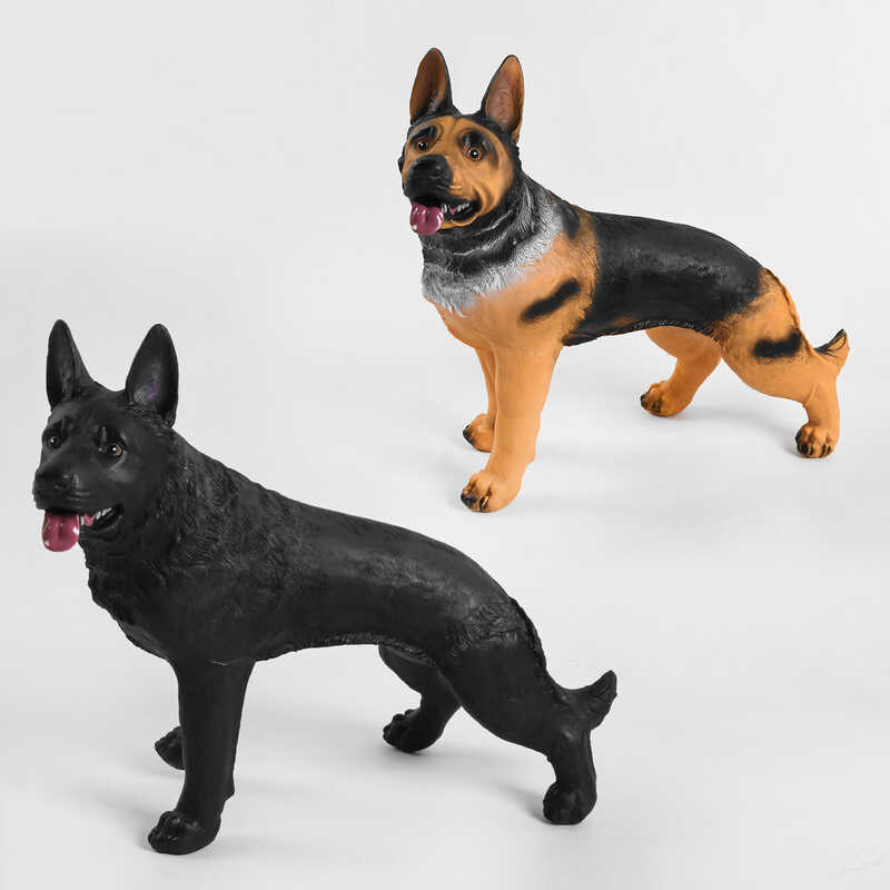 Собачка Q 9899-759 (24/2) “Німецька вівчарка“, 2 види, поза - стоячи, 45х14х34см, гумова з м“яким наповнювачем, в пакеті