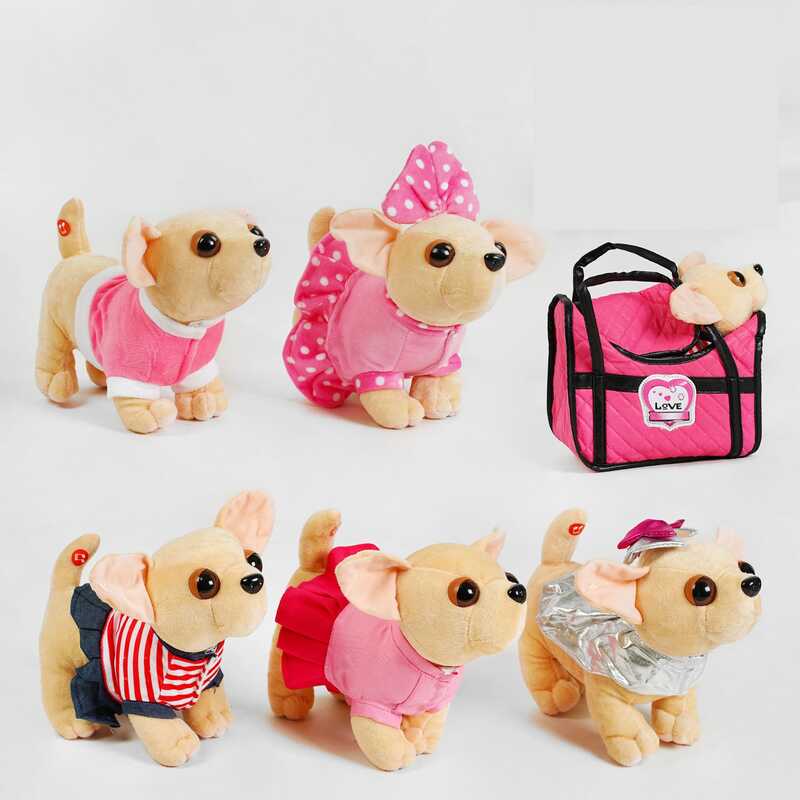 Собачка в сумці С 50085 (100) “Чіхуахуа“, 5 видів, гавкає, в пакеті, ВИДАЄТЬСЯ ТІЛЬКИ МІКС ВИДІВ