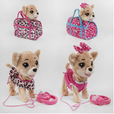 Собачка в сумці С 45309 (48) 2 види, на батарейках, ходить, виляє хвостиком, 3 пісні українською мовою, у пакеті