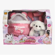 Собачка з аксесуарами 933-142 E (8/2) звук серцебиття, сумка-переноска, пляшечка, фен, щітка, в коробці