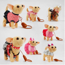 Собачка музична M 15079 (100) ВИДАЄТЬСЯ ТІЛЬКИ МІКС ВИДІВ, на дистанційному управлінні, звук, мелодії, ходить, махає хвостиком, в пакеті