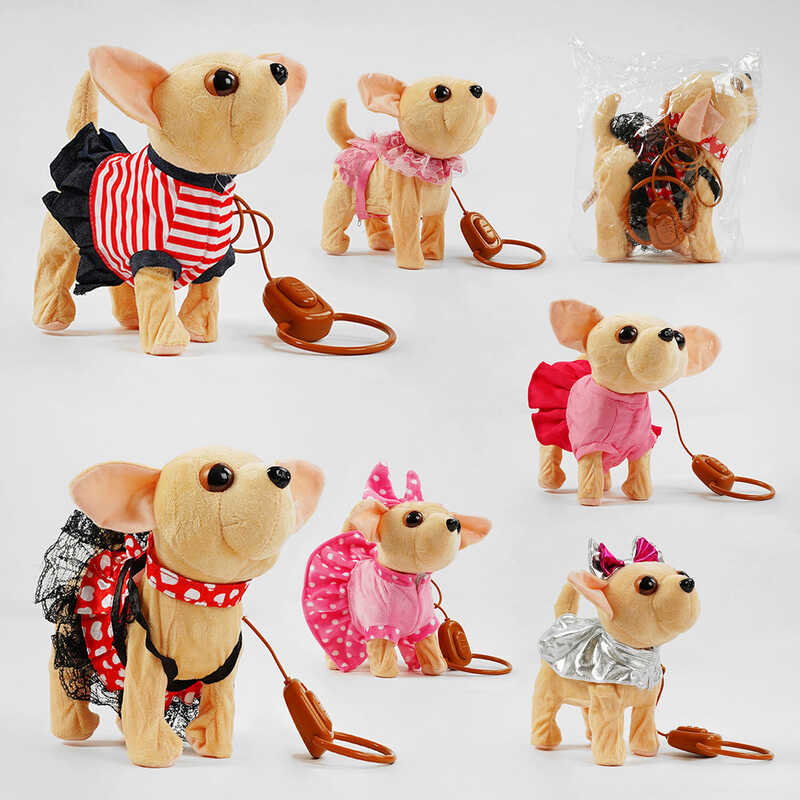 Собачка музична M 15079 (100) ВИДАЄТЬСЯ ТІЛЬКИ МІКС ВИДІВ, на дистанційному управлінні, звук, мелодії, ходить, махає хвостиком, в пакеті