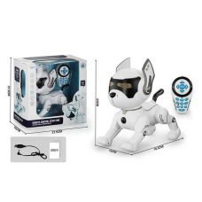 Собачка на радіокеруванні A 118 (12) вбудований акумулятор, пульт на батарейках, підсвічування, озвучення англ. мовою, звуки, мелодії, казки, в коробці