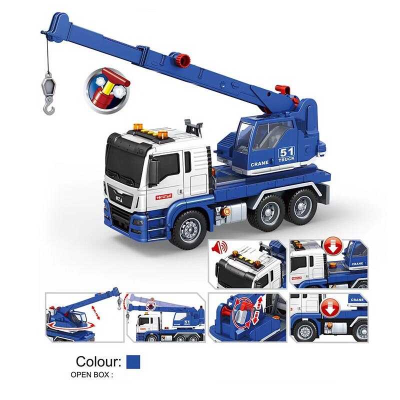 Спецтехніка 666-51 T (18) інерція, гумові шини, підсвічування, помповий механізм, механічний підіймач, звуки, рухливі елементи, в коробці