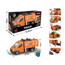 Спецтехніка 666-63 P (24) “Сміттєвоз”, інерція, звуки, підсвічування, гумові шини, рухливі елементи, в коробці