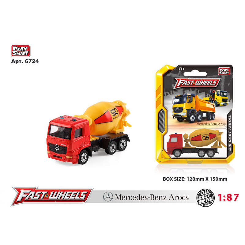 Спецтехніка 6724 (204) “Play Smart“, “Бетономішалка“, металопластик, рухомий барабан, на листі