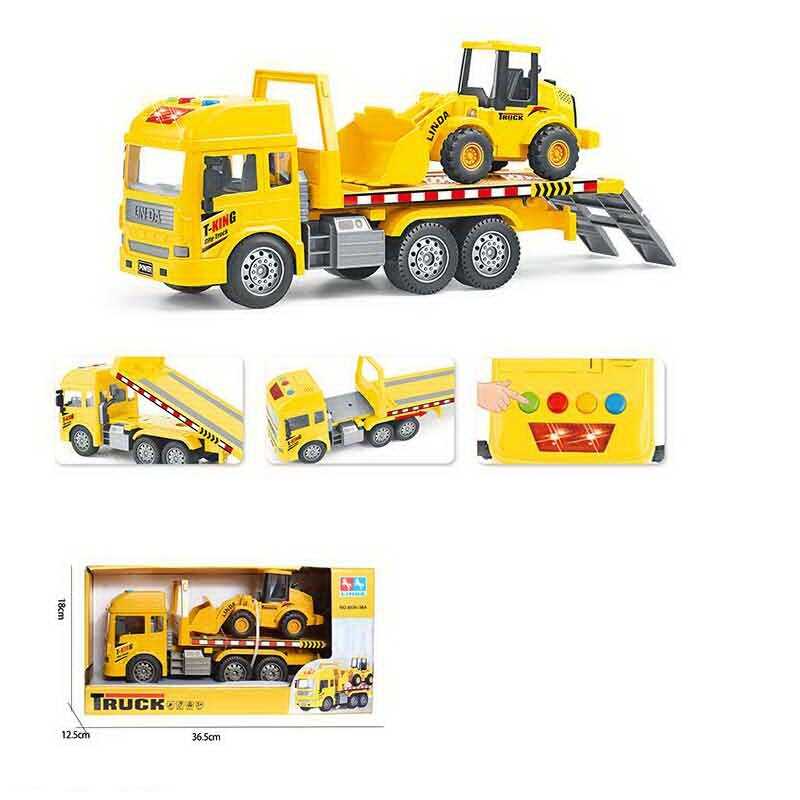 Спецтехніка 8030-98 A (24/2) “Вантажівка”, на батарейках, звук, підсвітка, рухомі деталі, інерція, бульдозер, в коробці