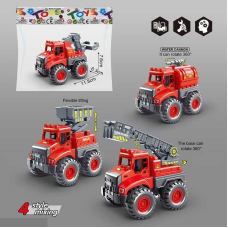 Спецтехніка 8845 (300) 4 види, пожежна служба, інерційний механізм, у пакеті
