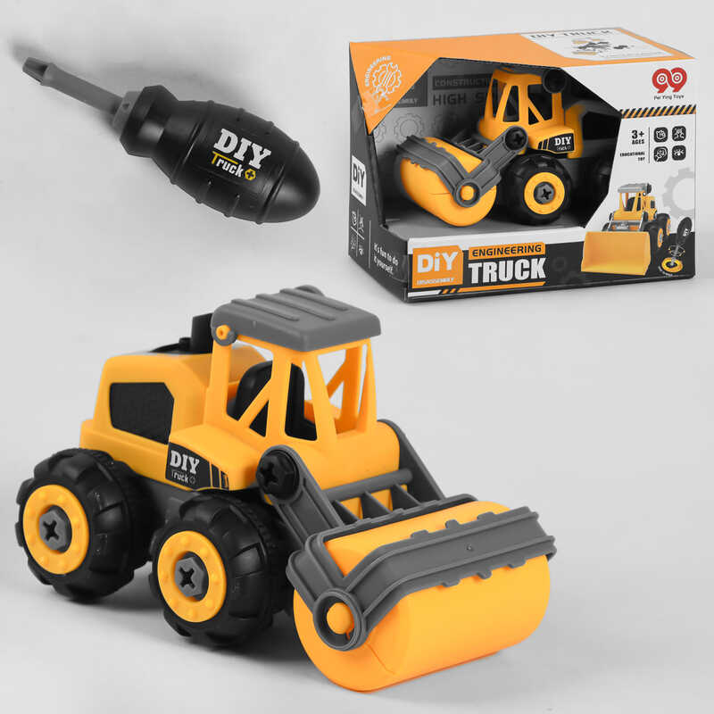 Спецтехніка 998-3 В (96) “Будівельний транспорт”, конструктор, 30 деталей, викрутка, в коробці