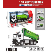 Спецтехніка GX 01 C (24) будівельний самоскид,  масштаб 1:16, світло, звук, інерція, механічне підіймання кузова, гумові шини, в коробці