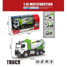 Спецтехніка GX 02 C (24) бетонозмішувач, масштаб 1:16, світло, звук, інерція, механічний обертовий барабан, гумові шини, в коробці