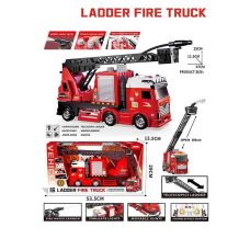 Спецтехніка JP 588-73 (12) “Пожежна машина“, звук, підсвічування, інерція, рухомі елементи, телескопічна драбина, водяна гармата, в коробці