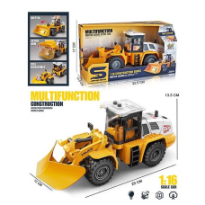 Спецтехніка JS 129 A-1 (36/2) “Грейдер”, звук, підсвічування, інерція, гумові колеса, масштаб 1:16, в коробці