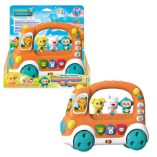 Автобус-каталка 19479 (48/2) “WToys“, ОЗВУЧУВАННЯ УКРАЇНСЬКОЮ МОВОЮ, регулювання гучності, віршики, 6 казок, звуки, підсвічування, мелодії, рухомі елементи, пісні, в коробці