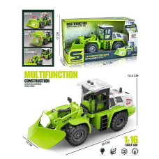 Спецтехніка JS 129 A-2 (36/2) “Грейдер”, звук, підсвічування, інерція, гумові колеса, масштаб 1:16, в коробці