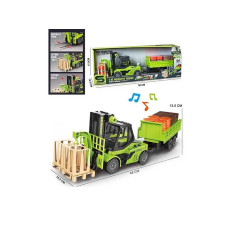 Спецтехніка JS 130 C (24) вилковий навантажувач із причепом, підсвічування, звукові ефекти, інерція, масштаб 1:16, в коробці