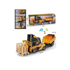 Спецтехніка JS 130 D (24) вилковий навантажувач із причепом, підсвічування, звукові ефекти, інерція, масштаб 1:16, в коробці