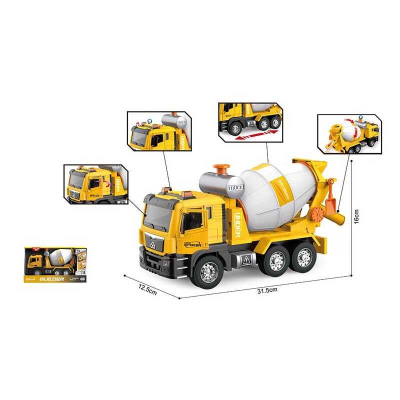 Спецтехніка WY 1111 A (18) на батарейках, підсвітка, звук, інерція, маштаб 1:10, довжина 31.5 см, обертовий барабан, в коробці