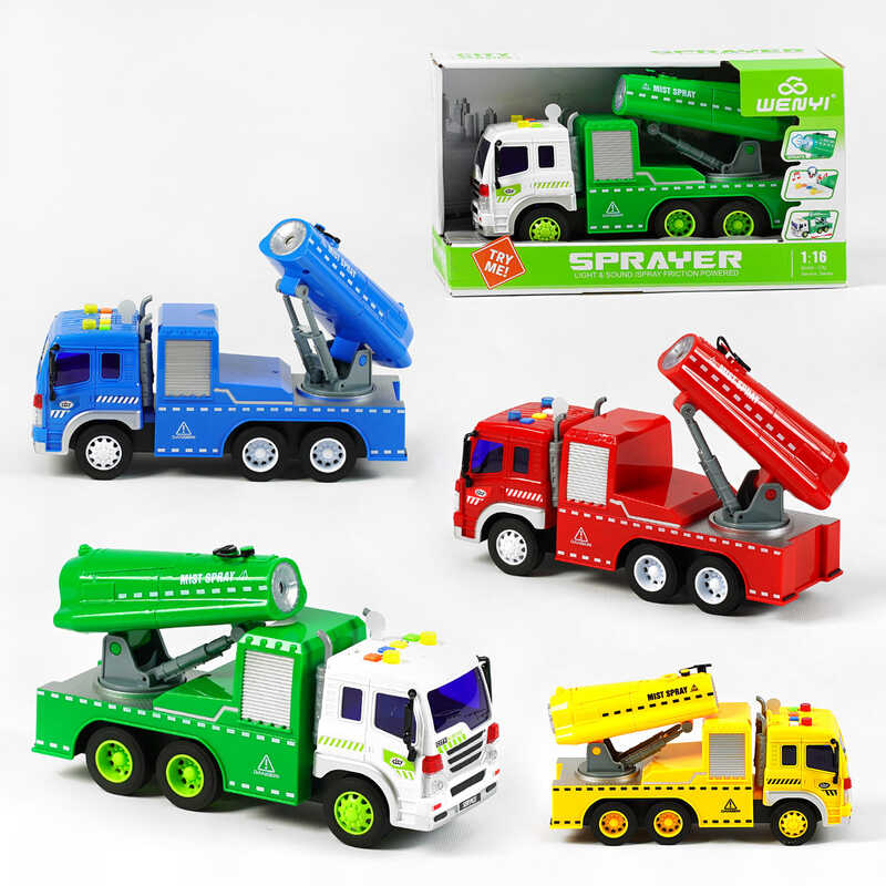 Спецтехніка WY 352 ABCD (24) 4 види, “Дезінфектор”, звук, підсвічування, парогенератор, гумові колеса, інерція, масштаб 1:16, в коробці, МІКС ВИДІВ