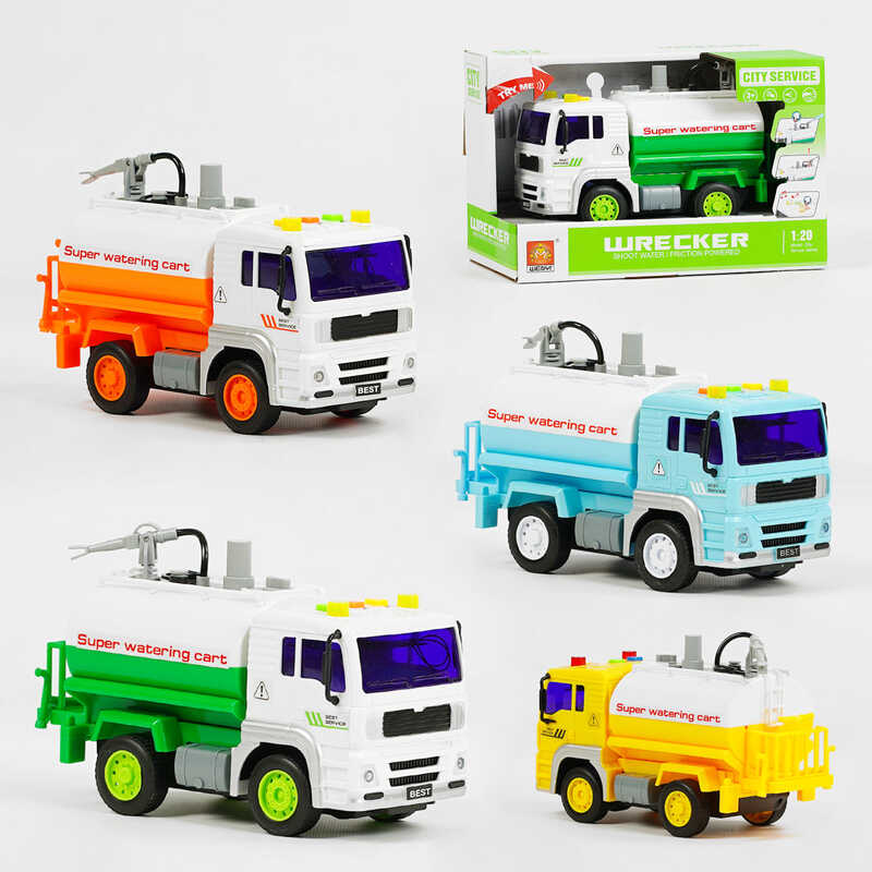 Спецтехніка WY 532 ABCD (36) 4 види, світло, звук, випускання води, інерція, на батарейках, в коробці, ВИДАЄТЬСЯ ТІЛЬКИ МІКС ВИДІВ