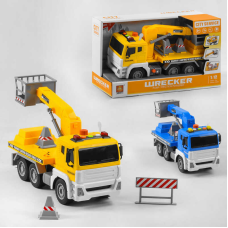 Спецтехніка WY 833 A / WY 833 B (18) “Автовежа“, 2 кольори, на батарейках, інерція, помповий насос, висувна стріла, світло маячків, звук, в коробці
