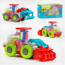 Спецтехніка X 555-52 (96/2) “Екскаватор“, 3D підсвічування, мелодія, прозорий корпус, рухомі шестерні, тріскачка, у коробці