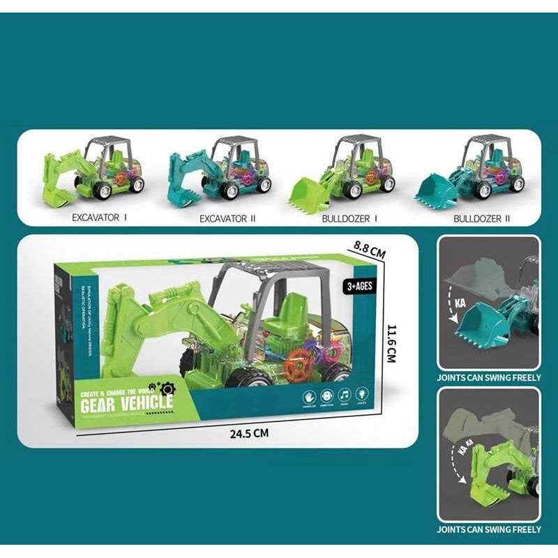 Спецтехніка X 555-56 (72/2) 4 види, екскаватор, звук, підсвічування, шестерні, колесо вільного ходу, в коробці, ВИДАЄТЬСЯ ТІЛЬКИ МІКС ВИДІВ