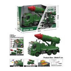 Спецтехніка YW 9091 A (24/2) військова машина, підсвічування, звукові ефекти, механічне обертання платформи по колу, інерція, тріскачка, муляж ракети, викрутка, 2 насадки, у коробці