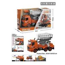 Спецтехніка YW 9092 C (24/2) самоскид, звук, світло, механічне підіймання кузова, інерція, рухомі деталі, викрутка, 2 насадки, в коробці