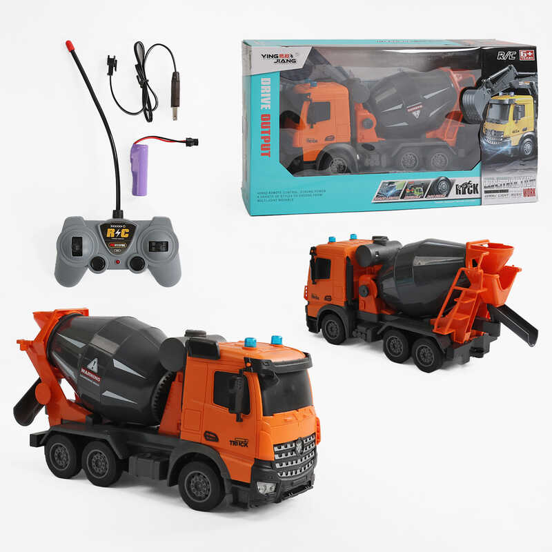 Спецтехніка на радіокеруванні YJ 076-3 / 076-1 (24) акумулятор 3.7 V, пульт - 40 MHz, підсвічування, звуки, рухомі елементи, USB - кабель, в коробці