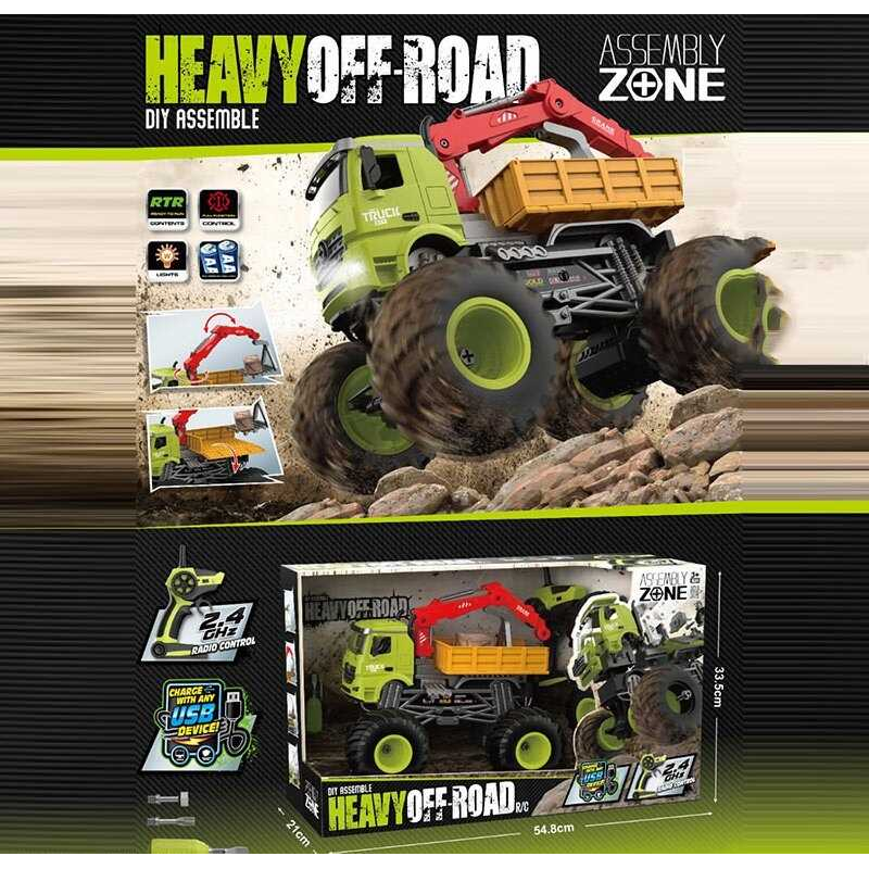 Спецтехніка на радіокеруванні YW 972 A (8) довжина 33см, рухомі елементи, підсвічування фар, 2 режими швидкості, великі гумові шини, акум. 7.4V, пульт 2.4 GHz, USB-кабель, викрутка, в коробці