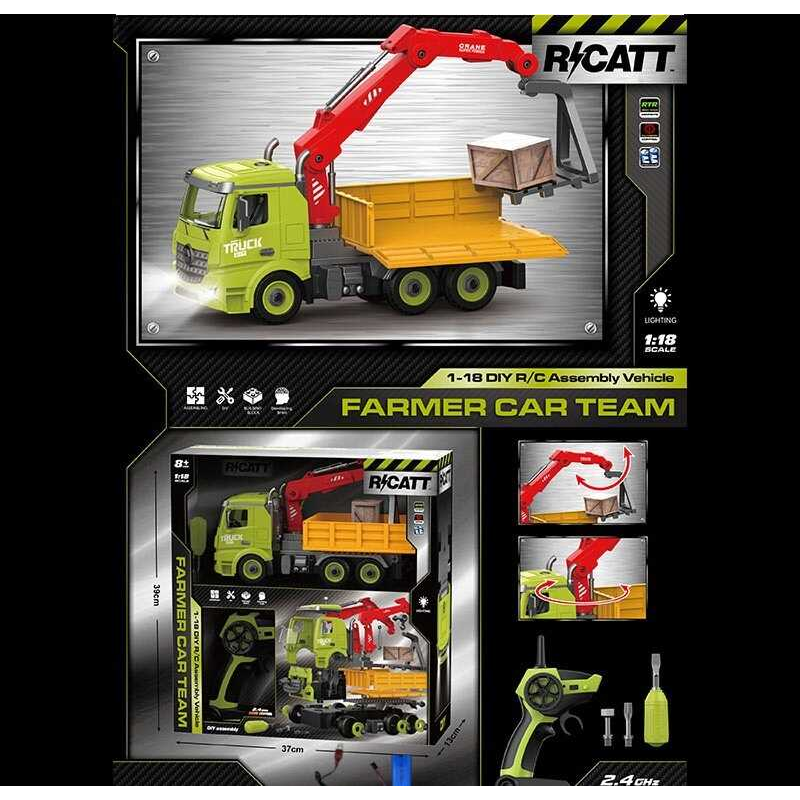 Спецтехніка на радіокеруванні YWS 972 A (12/2) DIY, масштаб - 1:18, пульт 2,4 GHz, акумулятор 3,7 V, підсвічування, платформа для конструктора, викрутка, в коробці