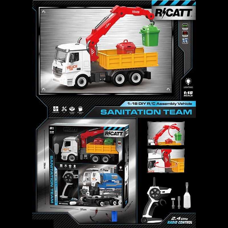 Спецтехніка на радіокеруванні YWS 982 E (12/2) DIY, масштаб - 1:18, пульт 2,4 GHz, акумулятор 3,7 V, підсвічування, платформа для конструктора, викрутка, в коробці