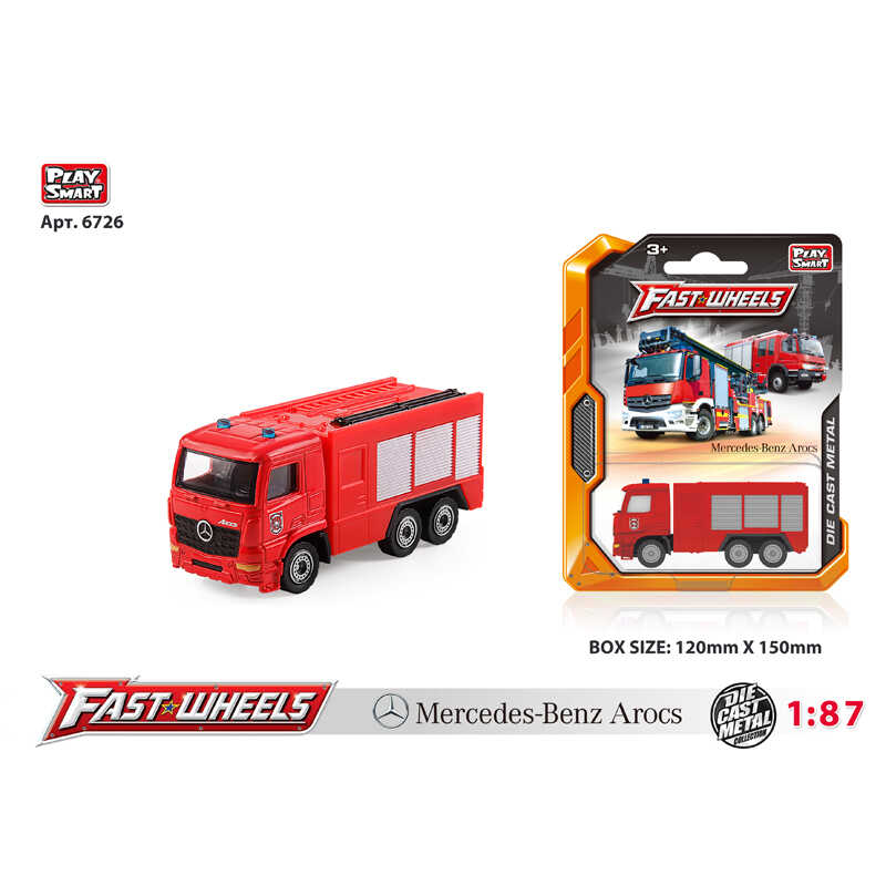 Спецтехніка 6726 (204) “Play Smart“, “Пожежна машина“, металопластик, на листі