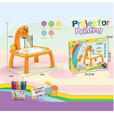 Стіл з проєктором RFY 222-4 (48/2) 3 диски, фломастери, серветка, на батарейках, музика, підсвітка, в коробці
