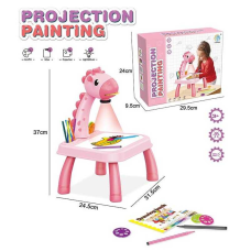 Столик з проєктором YM 2021-6 A (36/2) “Жираф” 3 диски, фломастери, серветка, на батарейках, музика, підсвітка, в коробці